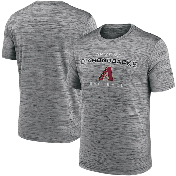 Men's Arizona Diamondbacks Gray Velocity Practice Performance T-Shirt - Click Image to Close